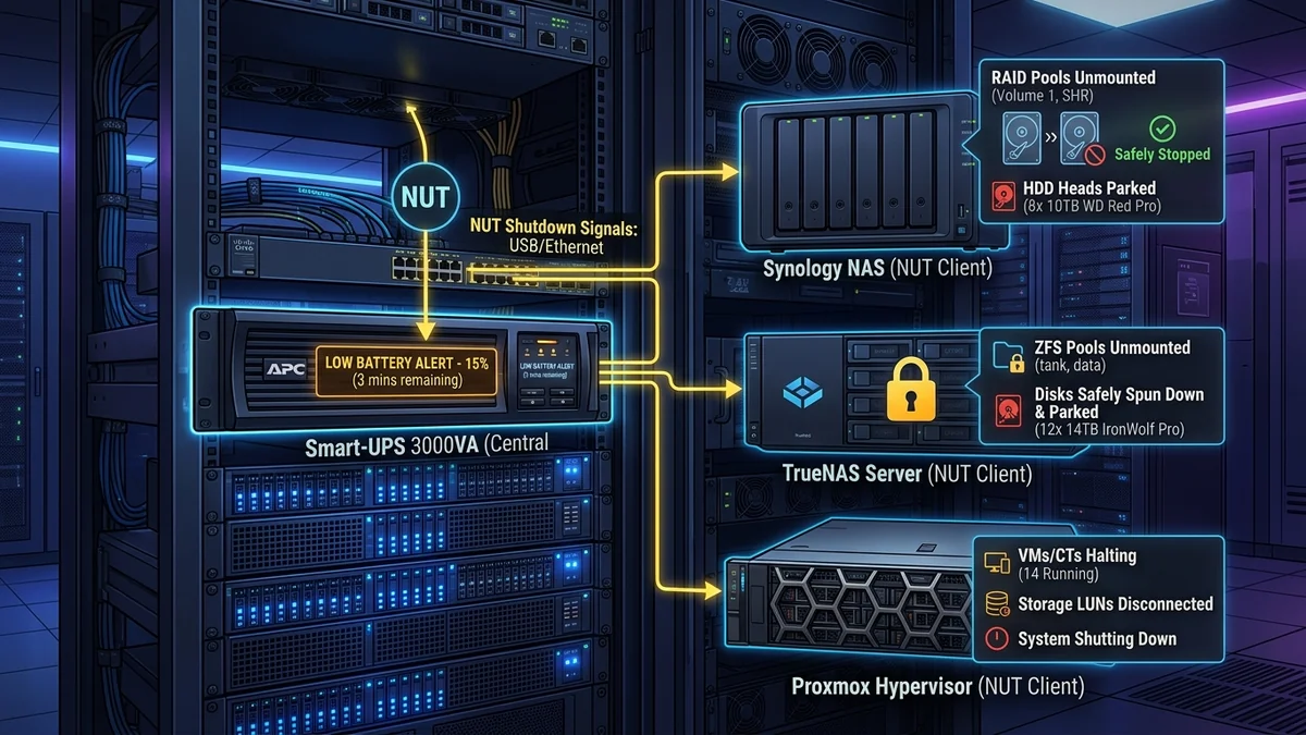 How to Configure Automated NAS & Server Graceful Shutdown with UPS NUT Daemon
