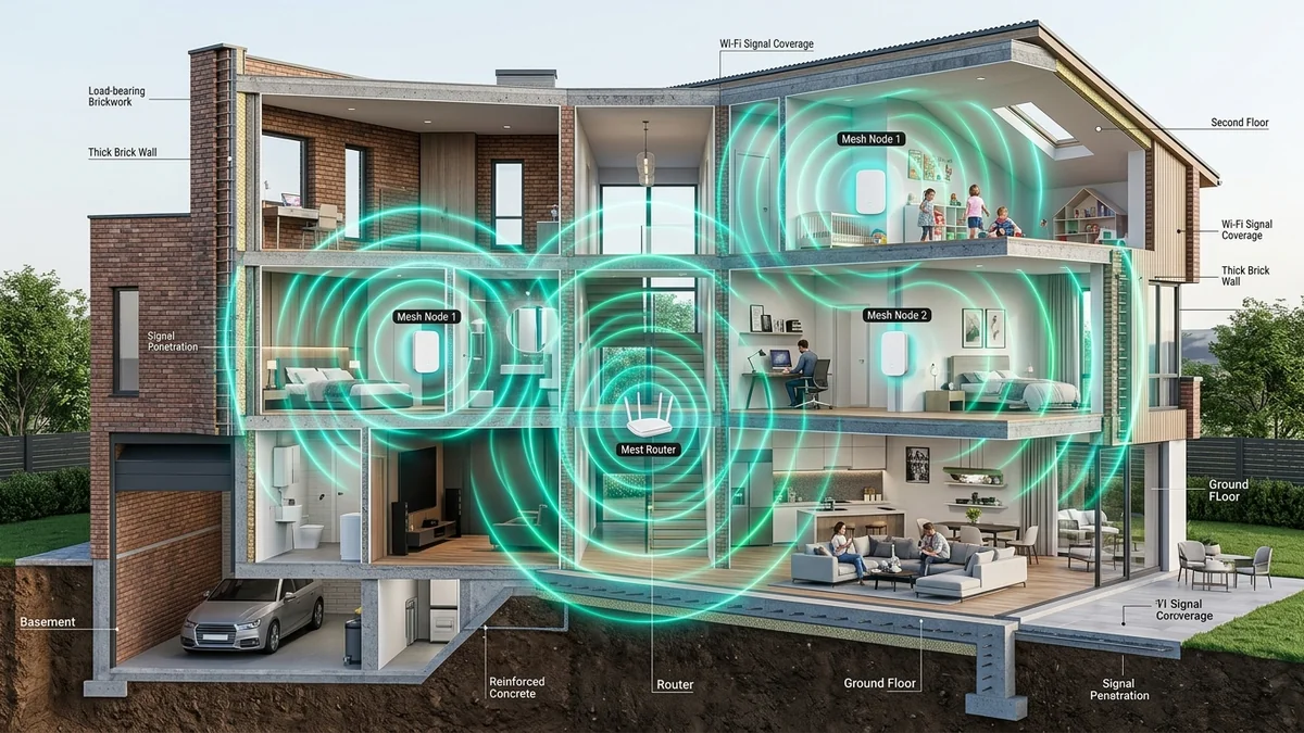 The Best Mesh Wi-Fi Systems for Thick Concrete, Brick & Plaster Walls (2026)