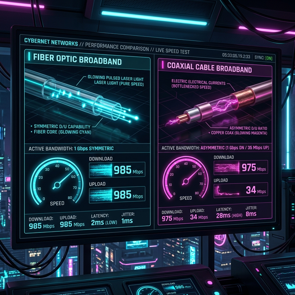 Fiber vs Cable Speed Test: The Latency and Symmetry Reality Checks