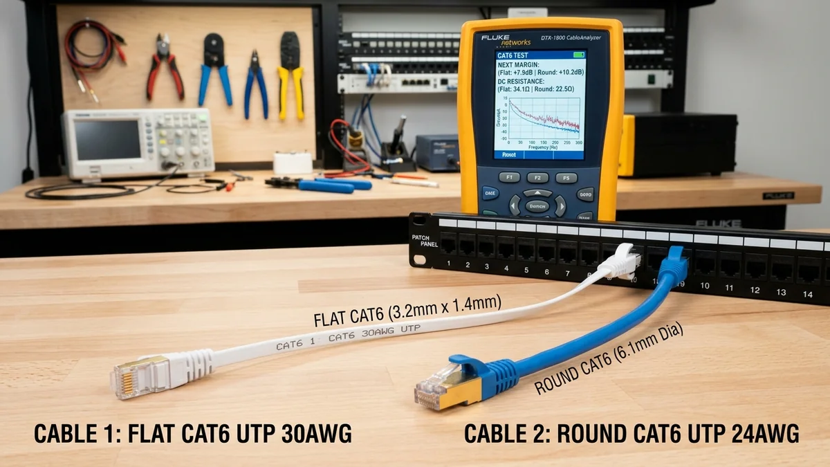 Flat vs Round Ethernet Cable: Real-World Crosstalk & Speed Benchmark (2026)