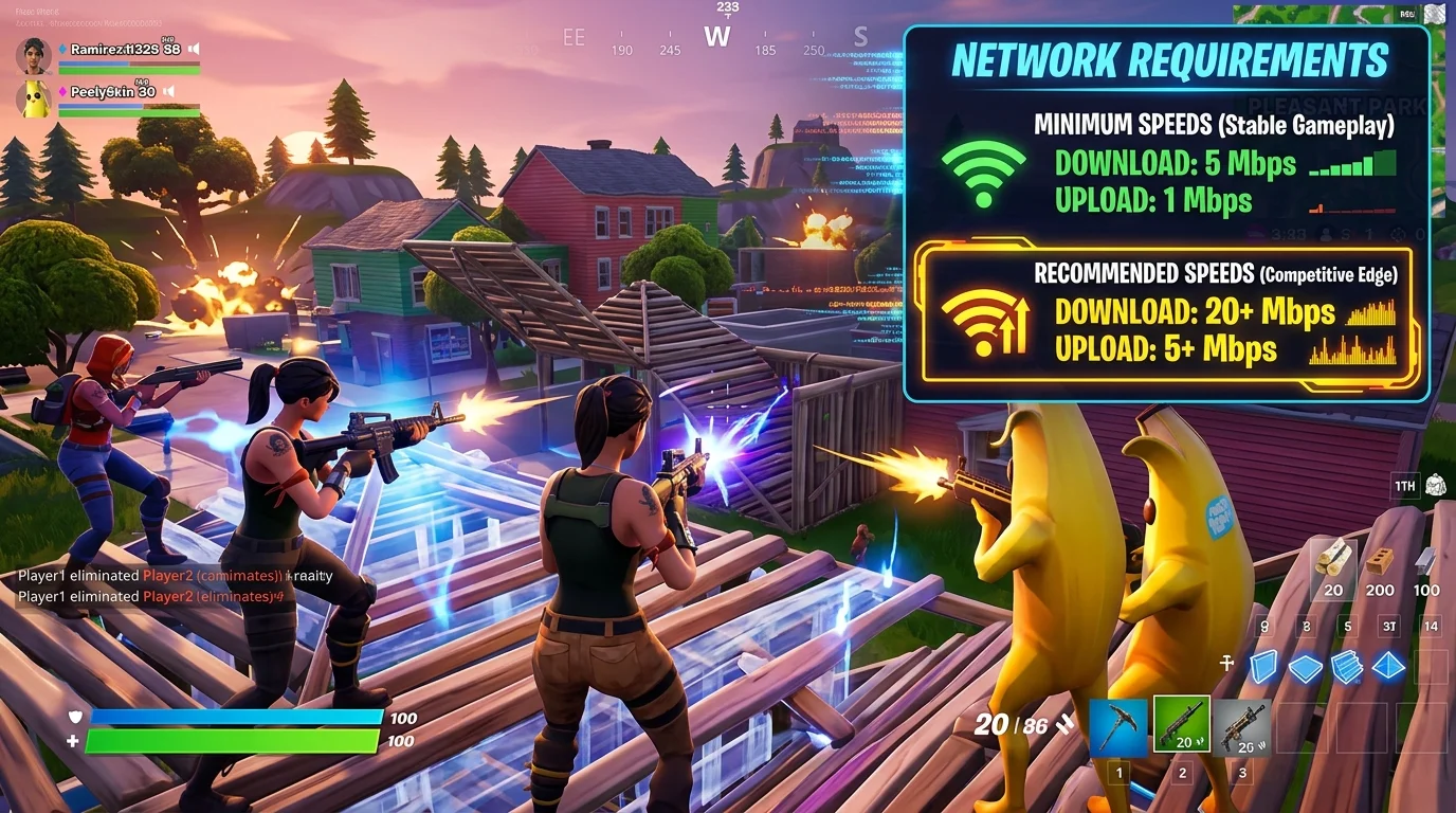 Fortnite Internet Speed Guide 2026: Minimum, Recommended & Pro Settings