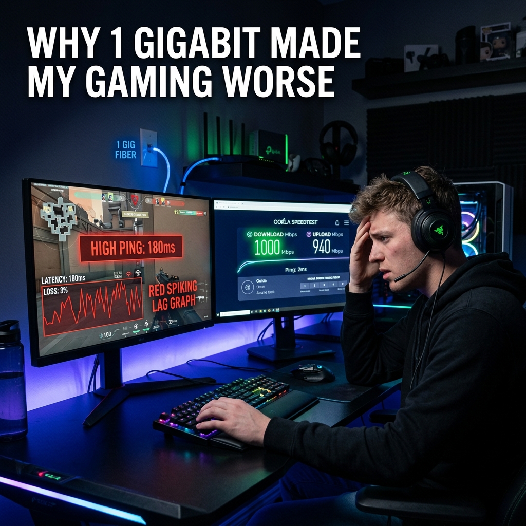 Why Upgrading to 1 Gigabit Internet Made My Gaming WORSE (And the Fix)