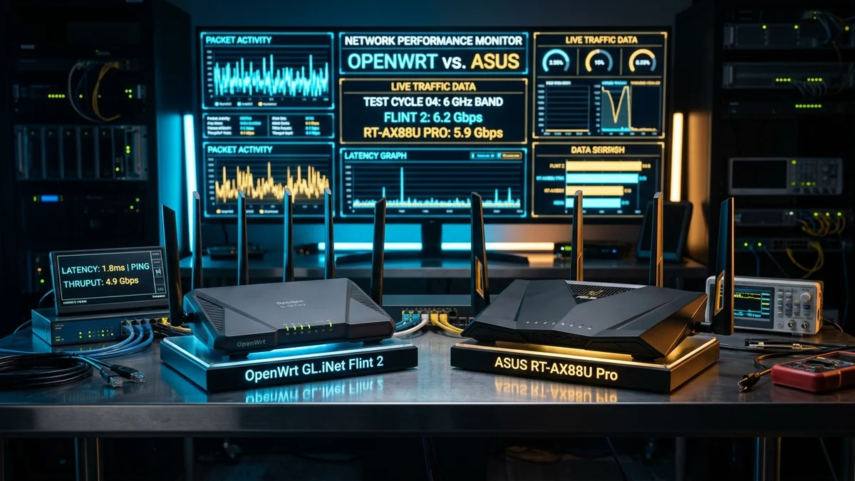 GL.iNet Flint 2 vs ASUS RT-AX88U Pro: Which Bufferbloat Router Wins?