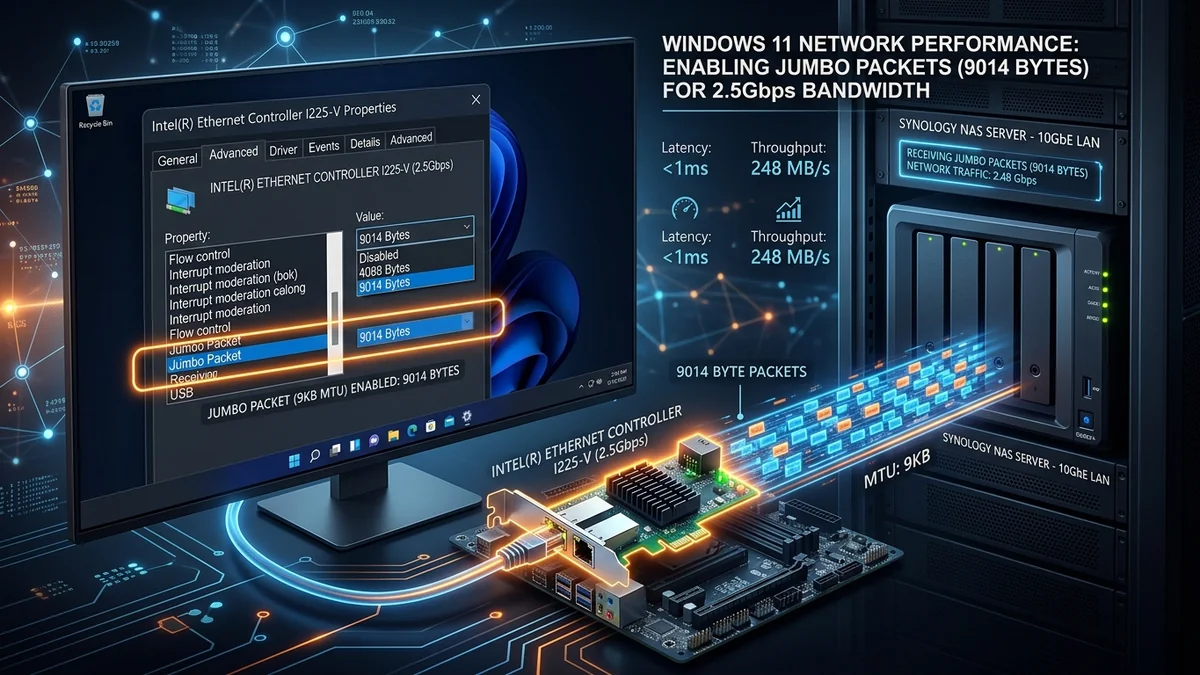 How to Enable Jumbo Frames (9014 MTU) in Windows 11 for 2.5G & 10G Networks