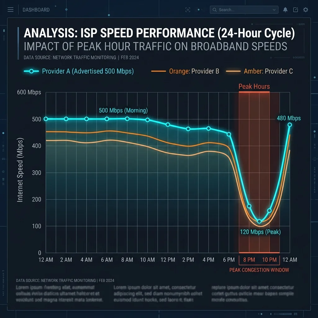 How Much Does ISP Speed Drop During Peak Hours? Our 90-Day Data Study
