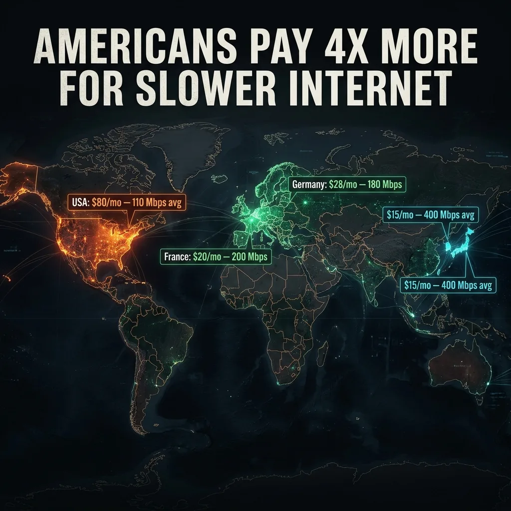 Americans Pay 4x More for Slower Internet Than 23 Countries