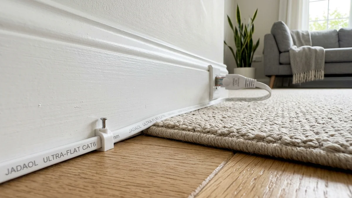 Jadaol Flat Cat6 Cable Review: Crosstalk, Jitter & Under-Carpet Speed Tested