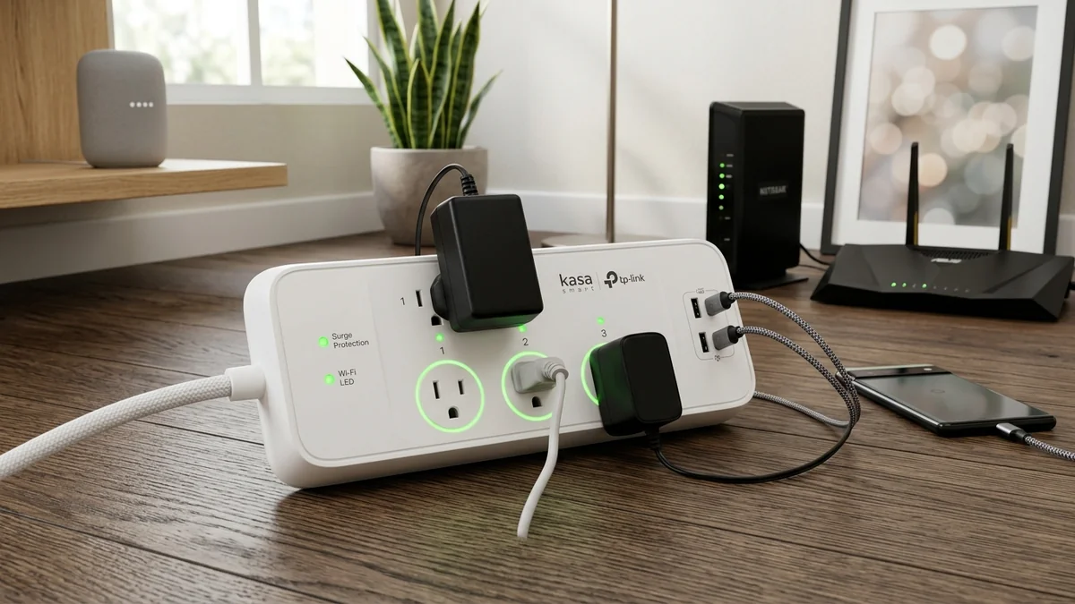 Kasa Smart Plug Power Strip KP303 Review: Individually Controlled Outlets & Surge Tested