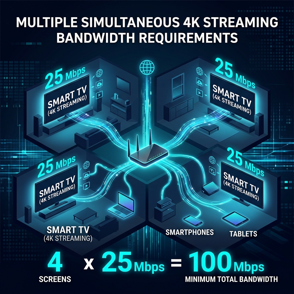How Much Speed Do You Need for 4 TVs Streaming 4K Simultaneously?