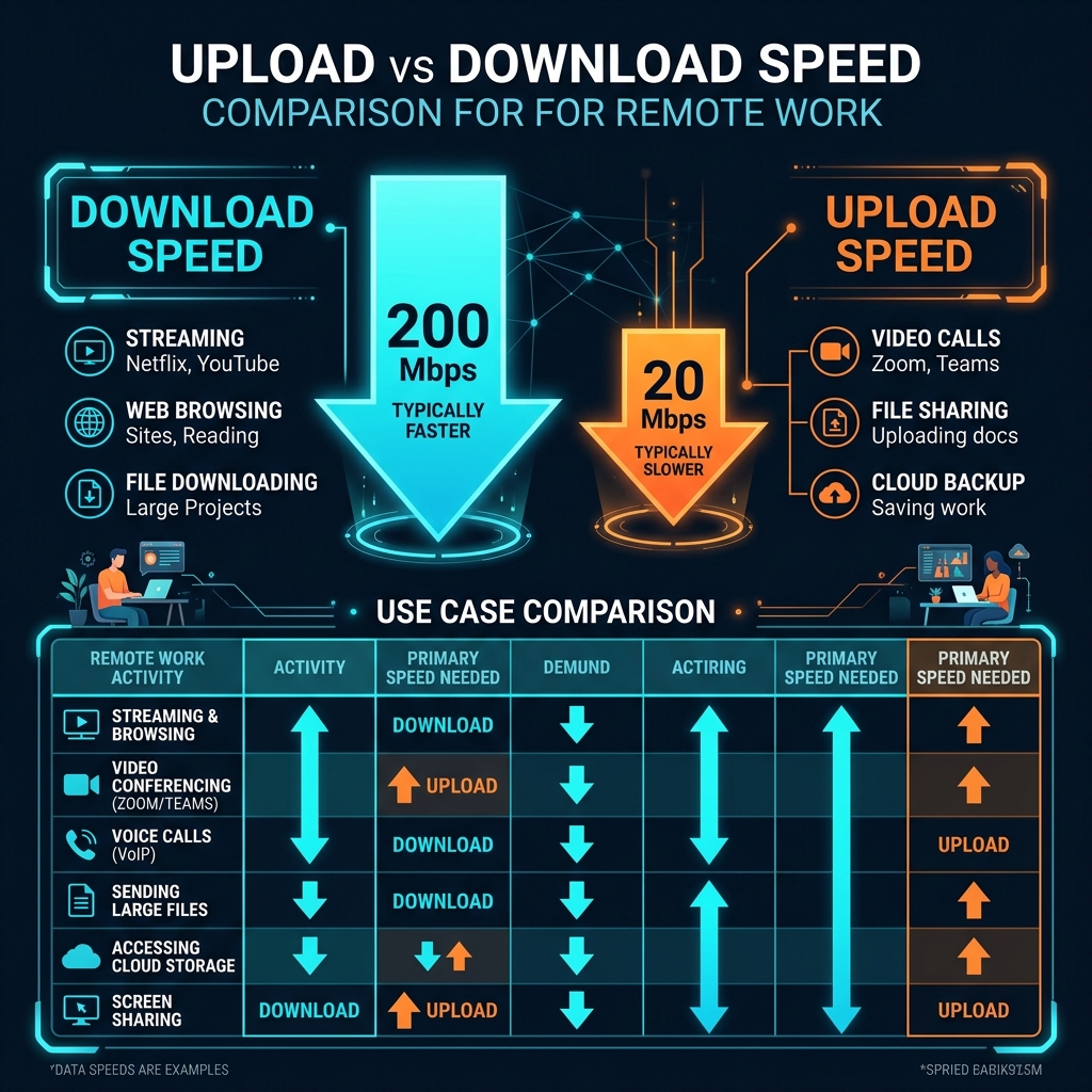 Upload vs Download Speeds for Remote Work