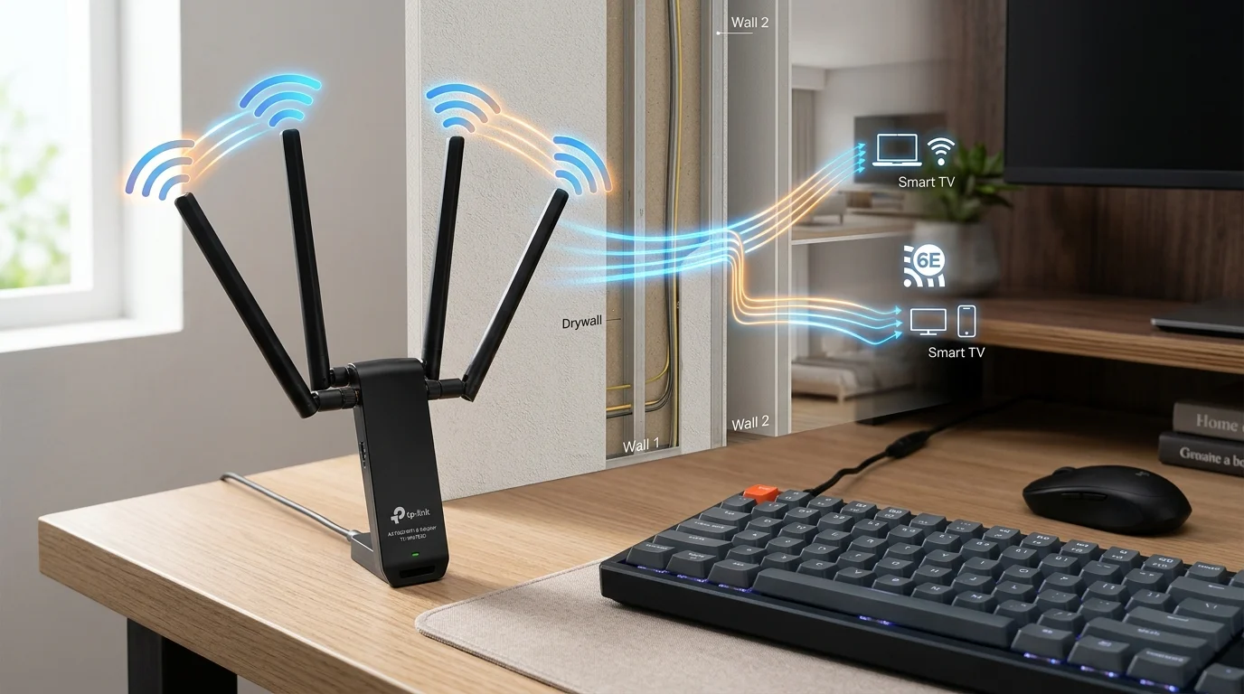 WAVLINK AX1800 WiFi 6 USB Adapter Review 2026: Four Antennas, 65 Feet, and the Honest Trade-offs