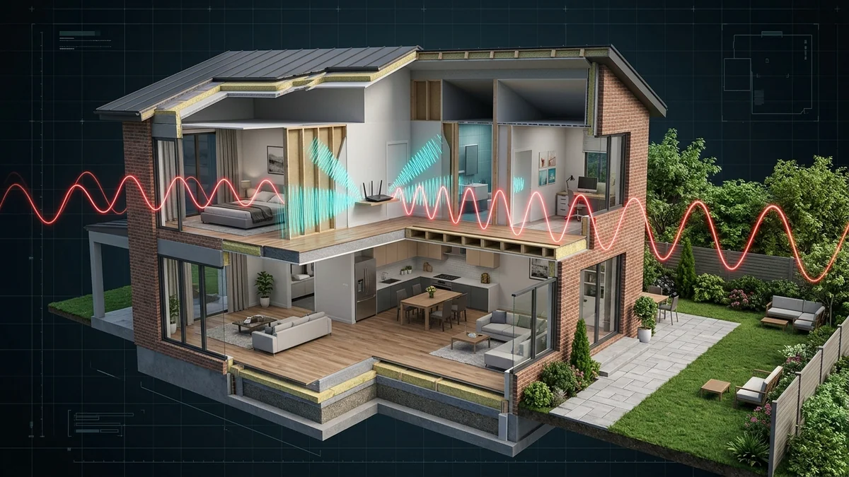 Why 5 GHz Wi-Fi Dies Through Walls: Free-Space Path Loss and Skin Depth Physics