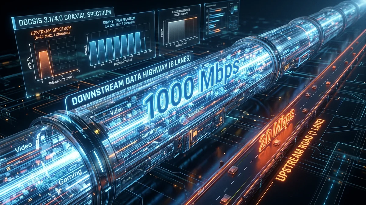 Why Is Download Speed Faster Than Upload Speed? (Asymmetric Broadband Math)