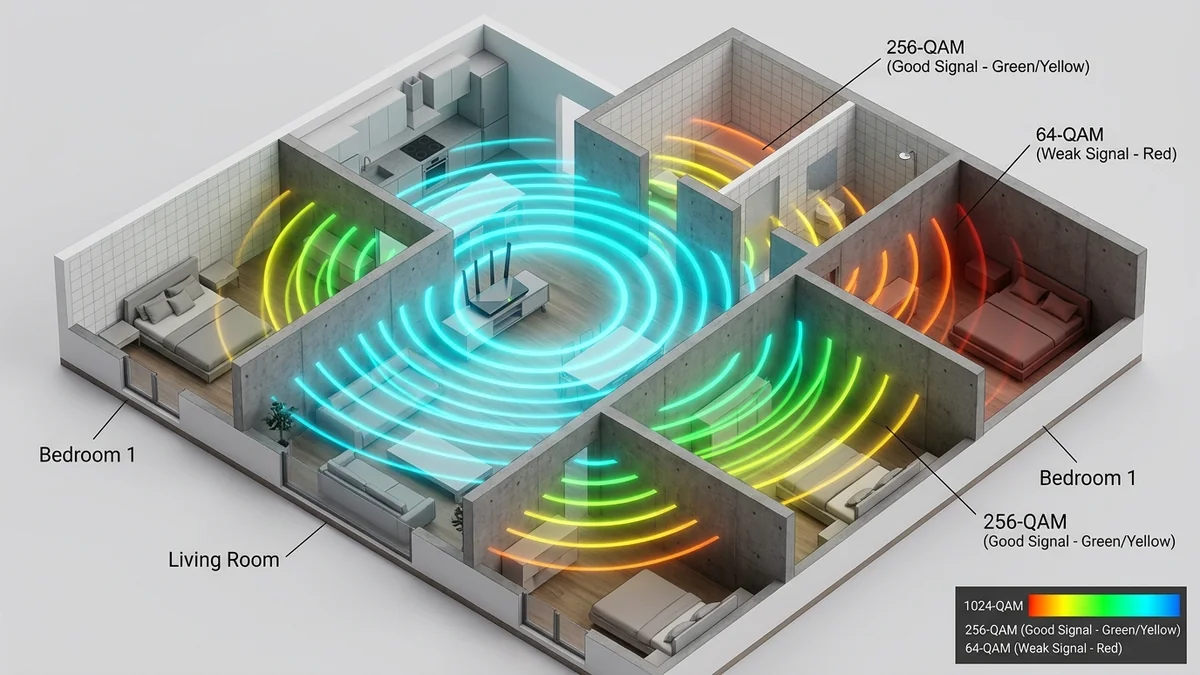 Why Is Wi-Fi Fast Near the Router but Slow Far Away? (The RSSI Physics)
