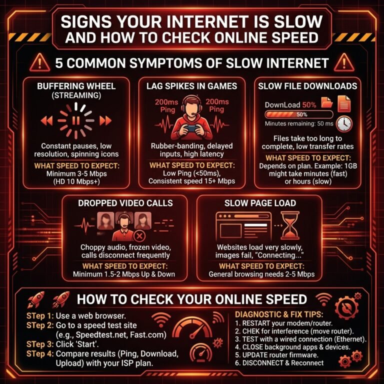 check online speed symptoms