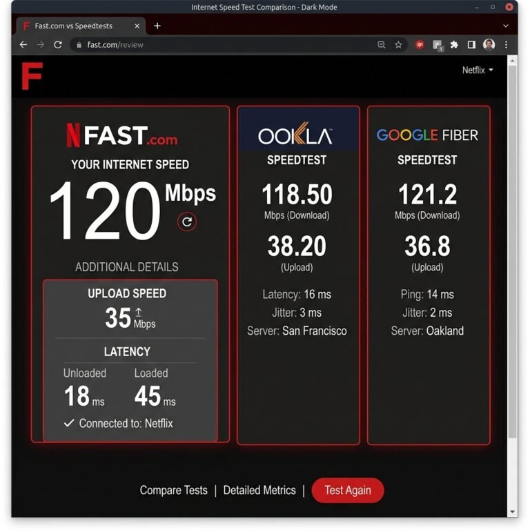 fast com speed test comparison