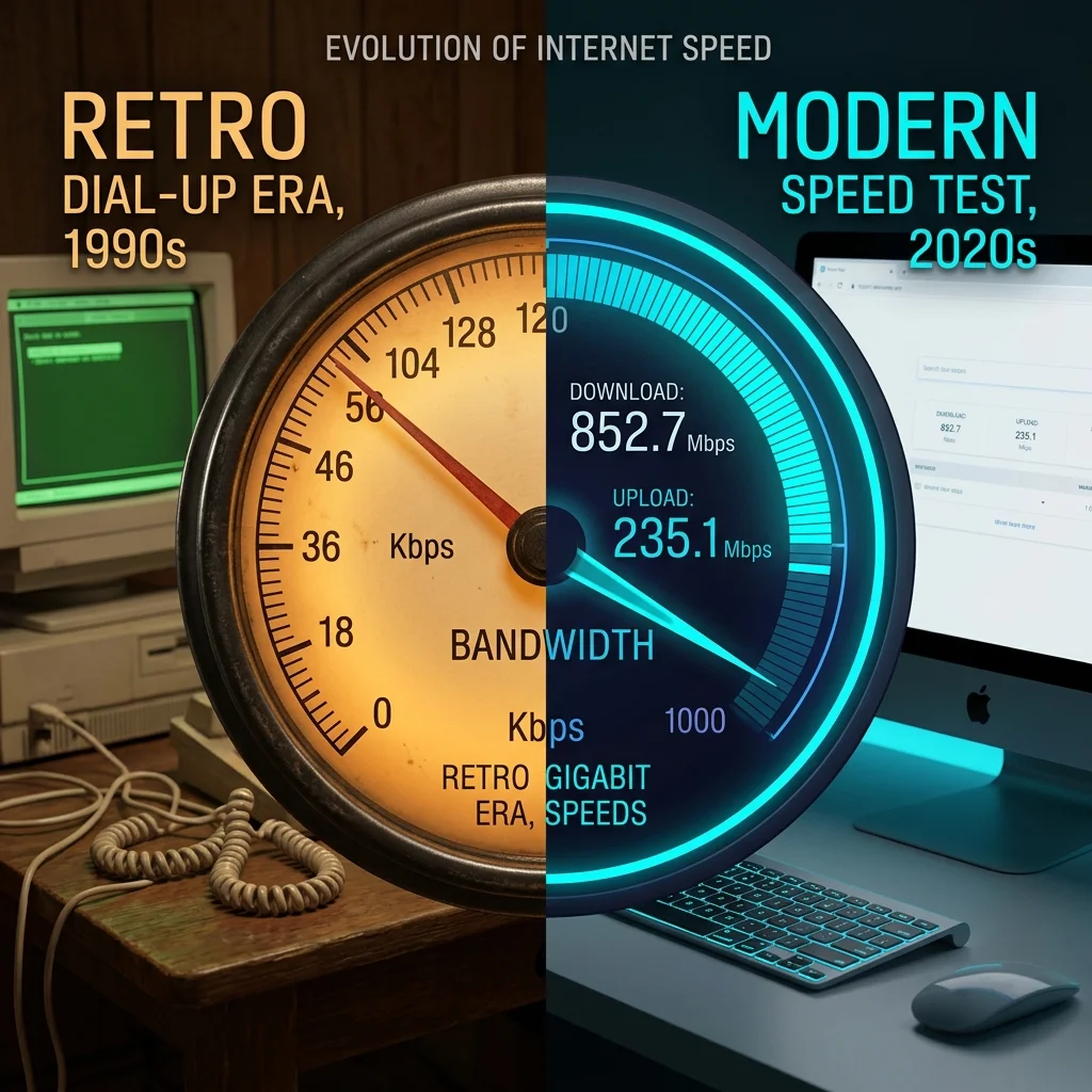 history of first speed test bandwidth invention