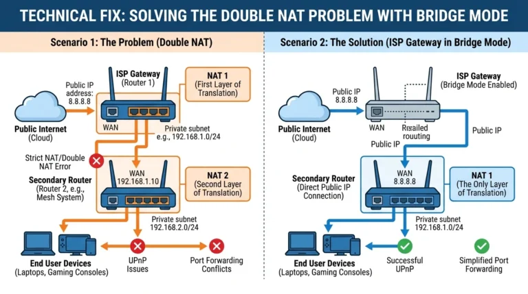 how to fix double nat router setup