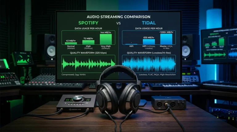 spotify vs tidal bandwidth use